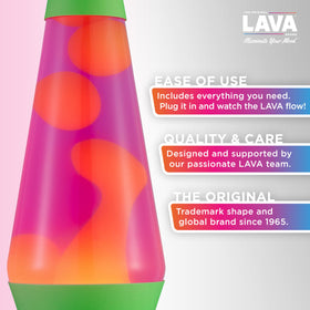Lava Original Lamp neon green base and cap with glow-in-the-dark finish.