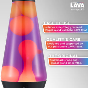 Lava Evenfall 14.5 inch side shot highlighting glowing lava motion for mood lighting