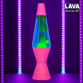 Lava The Original Lamp glow-in-the-dark base and cap visible in dim light