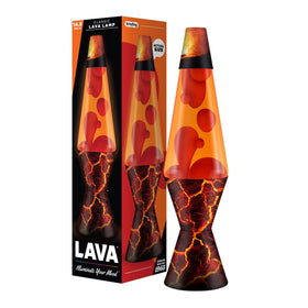Original Lava lamp 14.5-inch front view with red wax and orange liquid for ambient mood