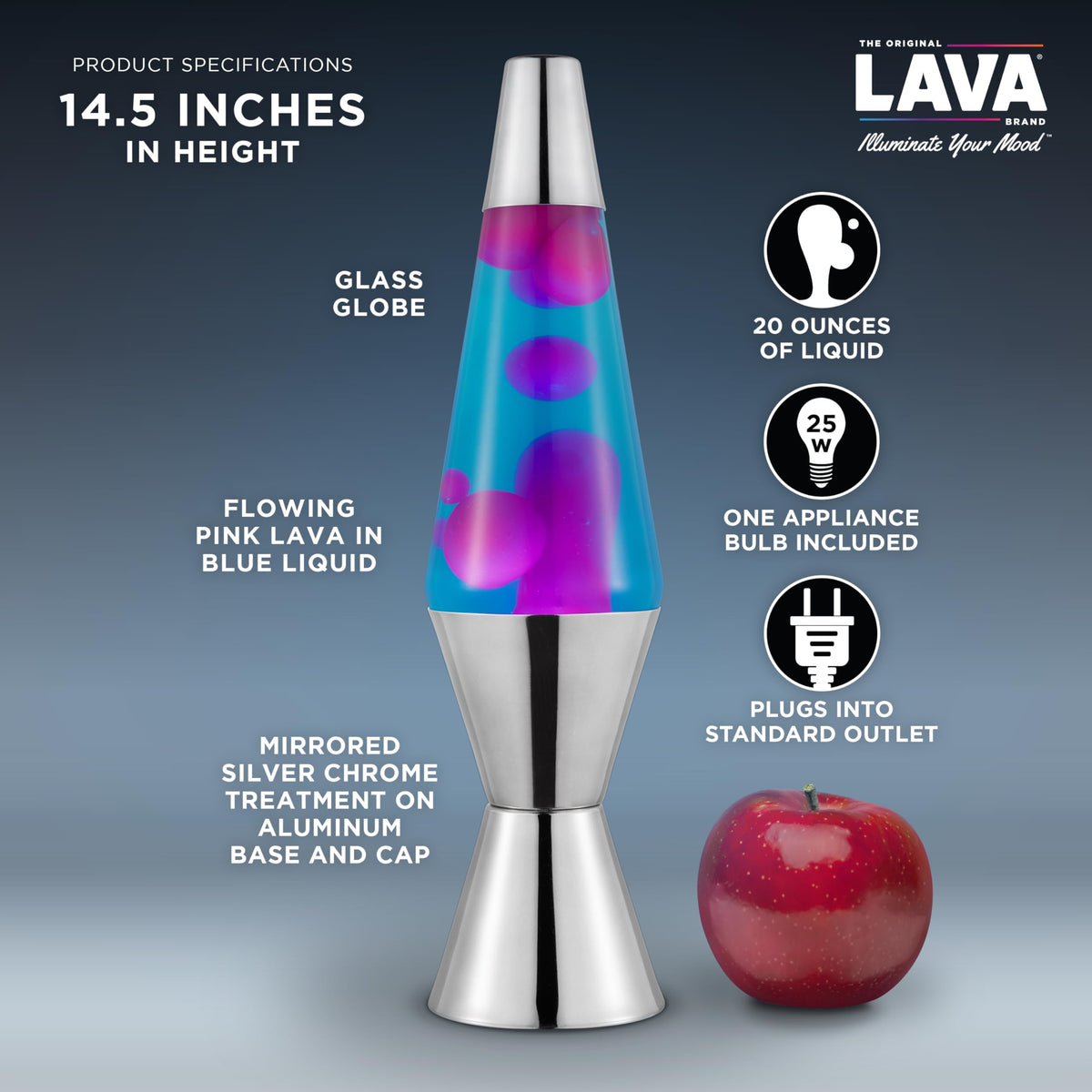 Lava Original Lava Lamp pink lava blue liquid flow adds dynamic decor