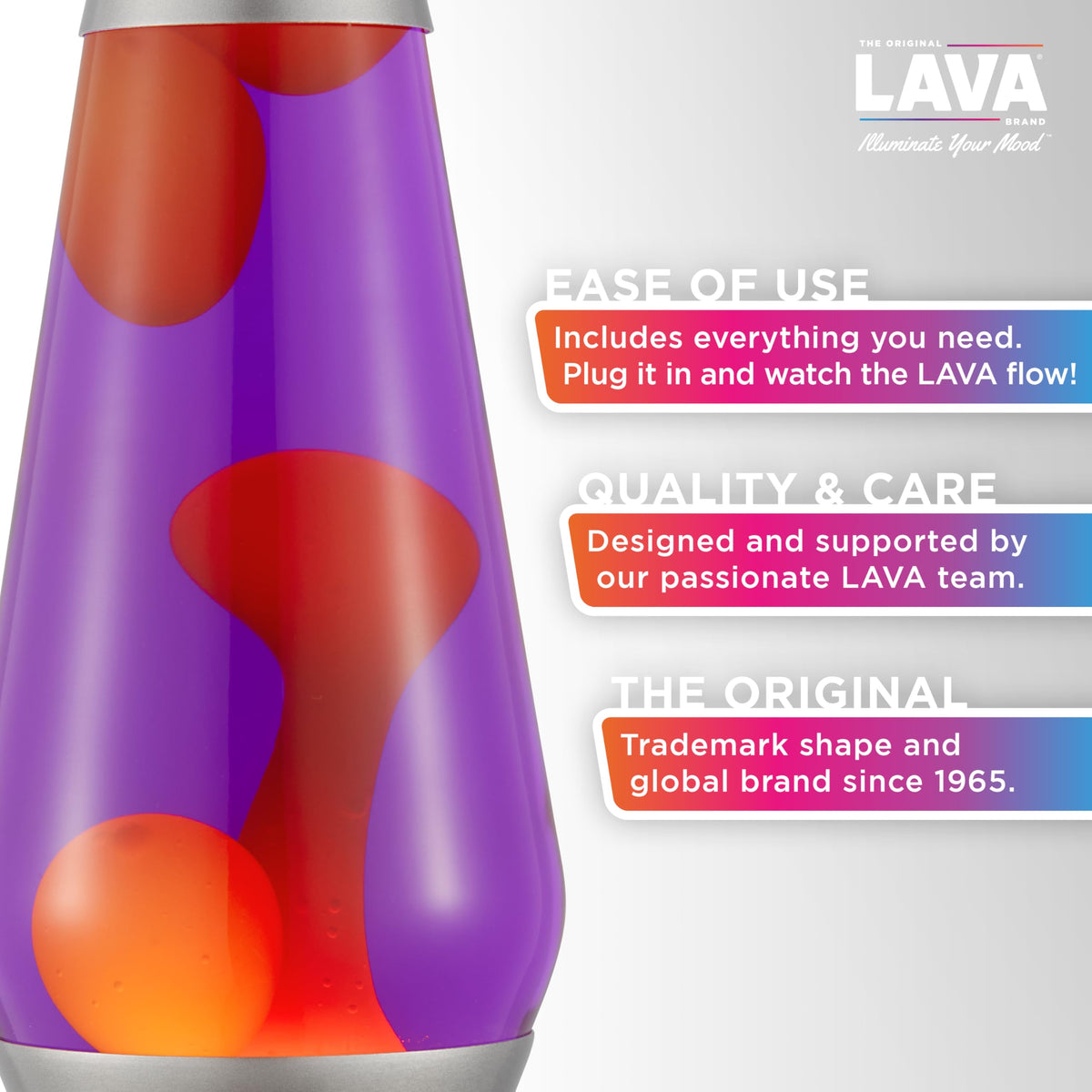 Lava Original Lava Lamp wax flow showcases mesmerizing motion for evenings