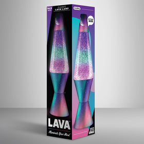 Lava Polar Glimmer angled-view showcases the 14.5-inch silhouette and glitter swirl.