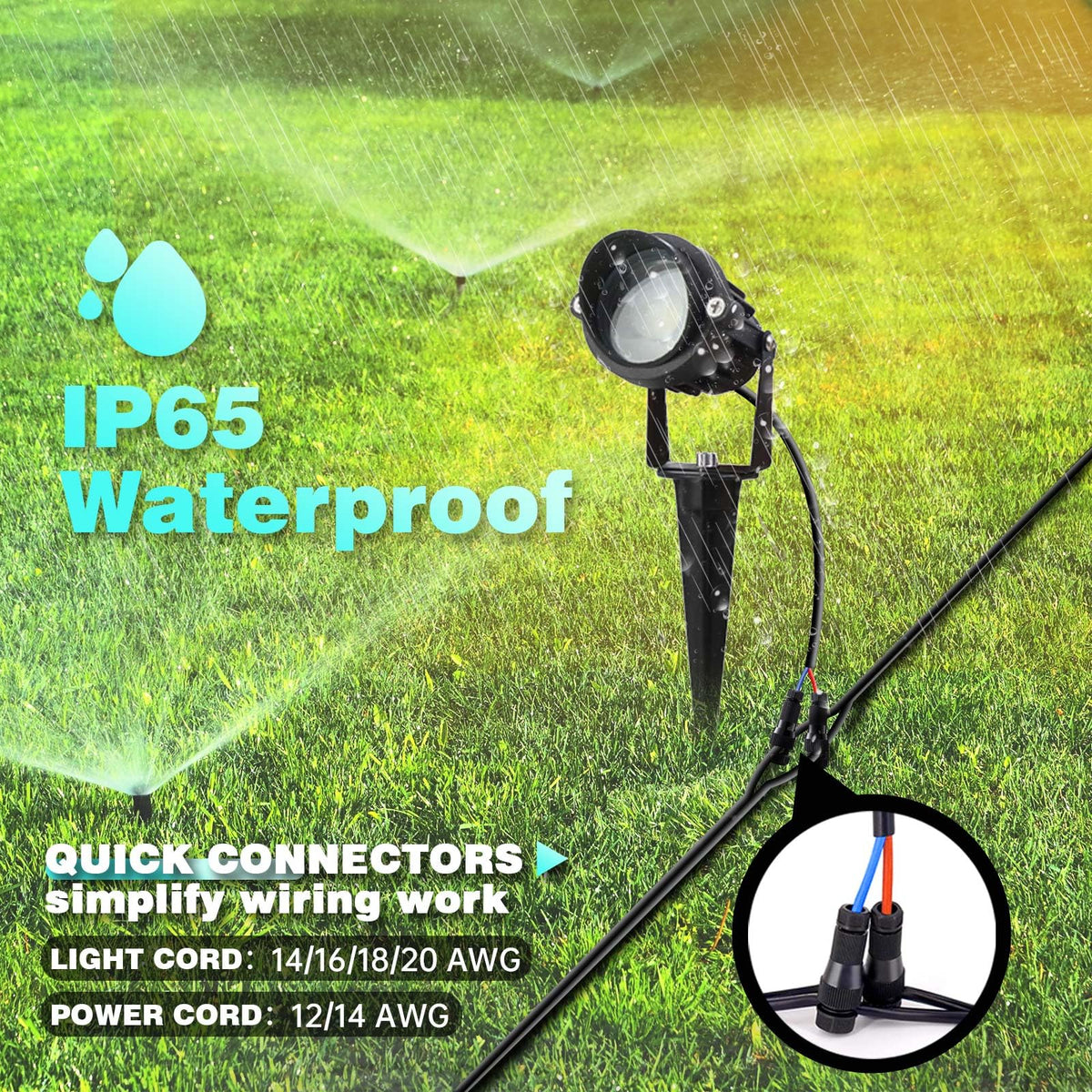 LAVAED connector-set lights enable quick, tool-free outdoor wiring.