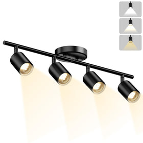 Lavendex LED 4-light track kit with black ceiling spotlights for living room ambiance