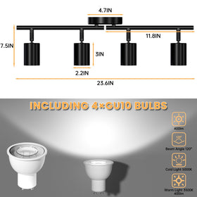 Lavendex LED 4-light kit showing easy ceiling installation in minutes