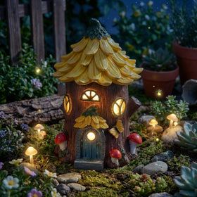 Lavezee backyard décor doubles as a magical focal point after sunset.