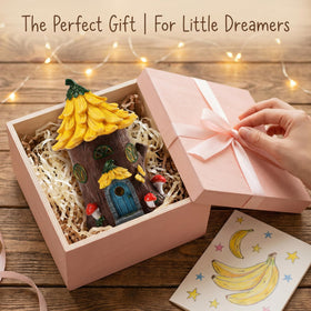 Lavezee banana-shaped fairy house creates a memorable birthday gift for garden lovers.