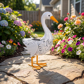 Lavezee garden path light goose guides steps with subtle glow.