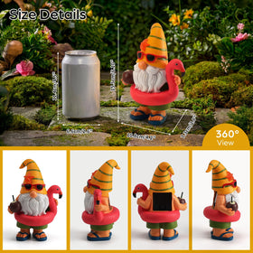 Lavezee solar gnome lantern with flamingo adds ambient night light for evenings