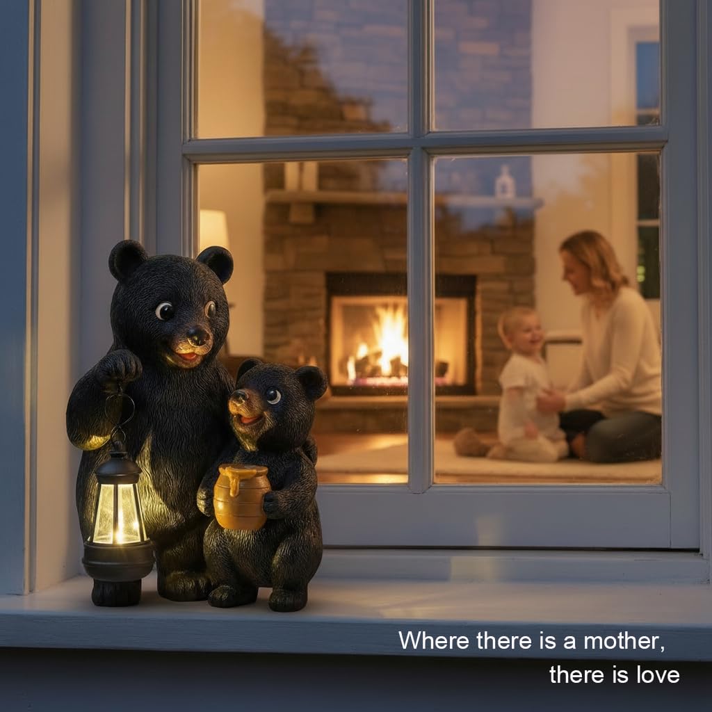 Lavezee weatherproof polystone bears stay resilient against wind, rain, sun.