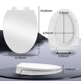 LavishStream cotton white elongated toilet seat with smooth finish