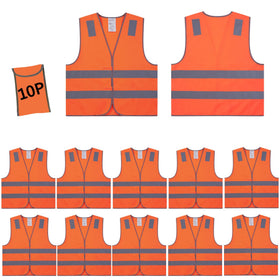 Lavori-AK orange safety vest front view improves daytime visibility on-site.