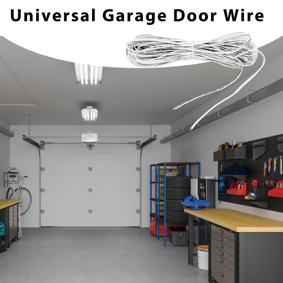 LaWana garage door wire installation scene showing quick, clean wiring