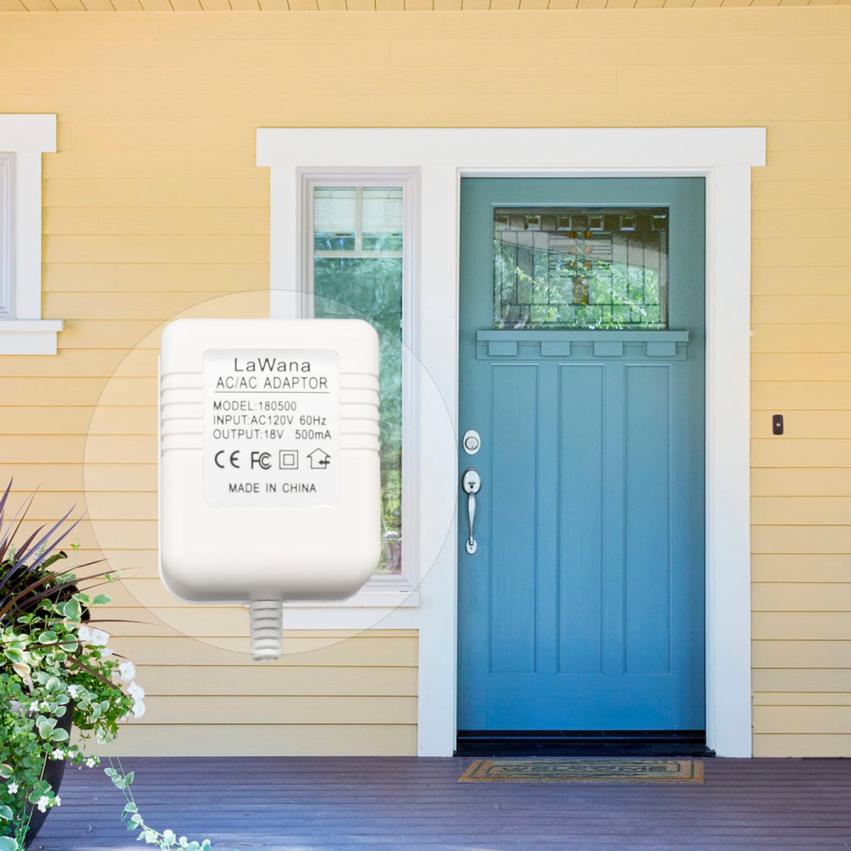 LaWana Ring Doorbell Pro setup with power adapter for reliable operation.