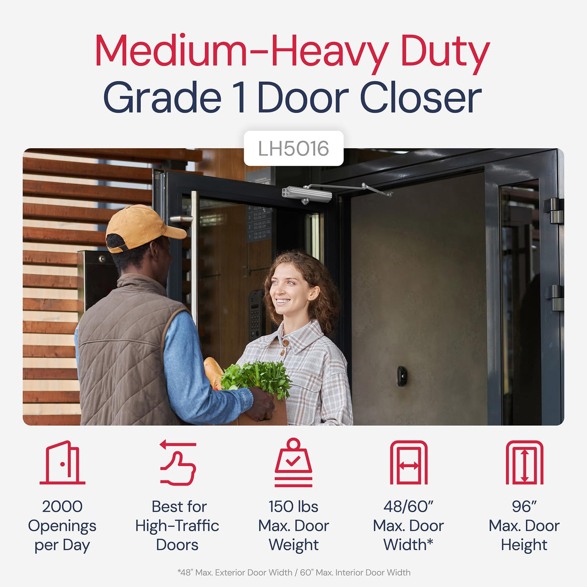 Lawrence Embassy LH5016 left-hand configuration enables flexible installation on various door setups.