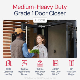 Lawrence Embassy LH5016 left-hand configuration enables flexible installation on various door setups.