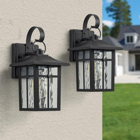 Lawyettle black porch light enhances entryways with modern style.