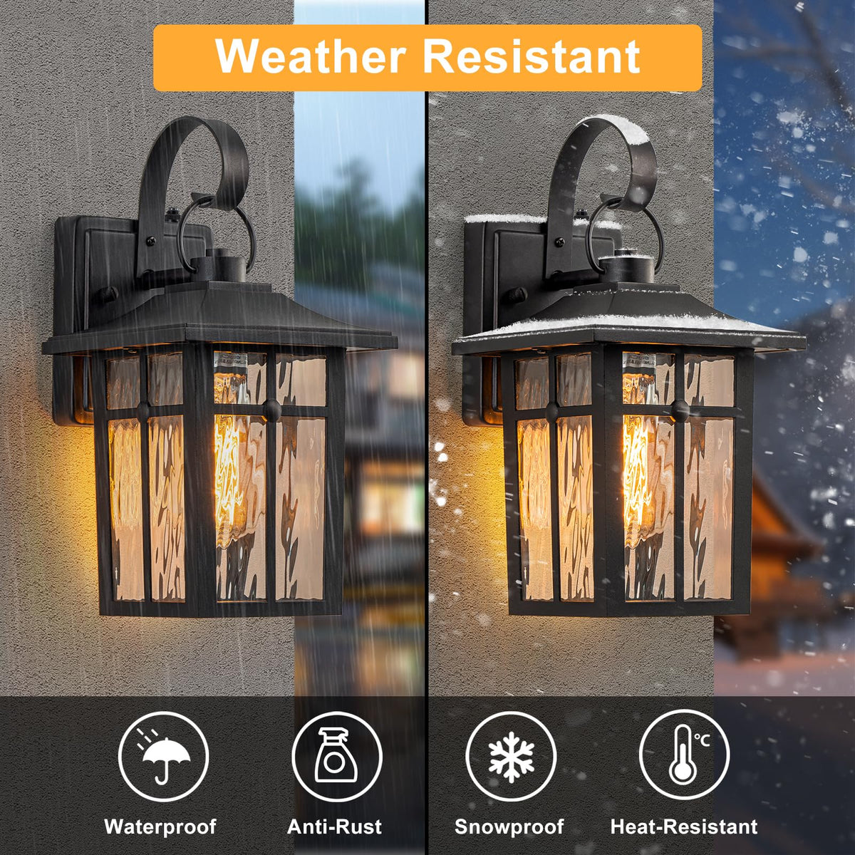 Lawyettle weatherproof outdoor light withstands rain and cold for year-round use.