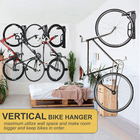 Laxama bike rack rubber-covered hooks protect bikes from scratches