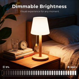 Lazukes bedside night-light mode provides soft eye-friendly glow