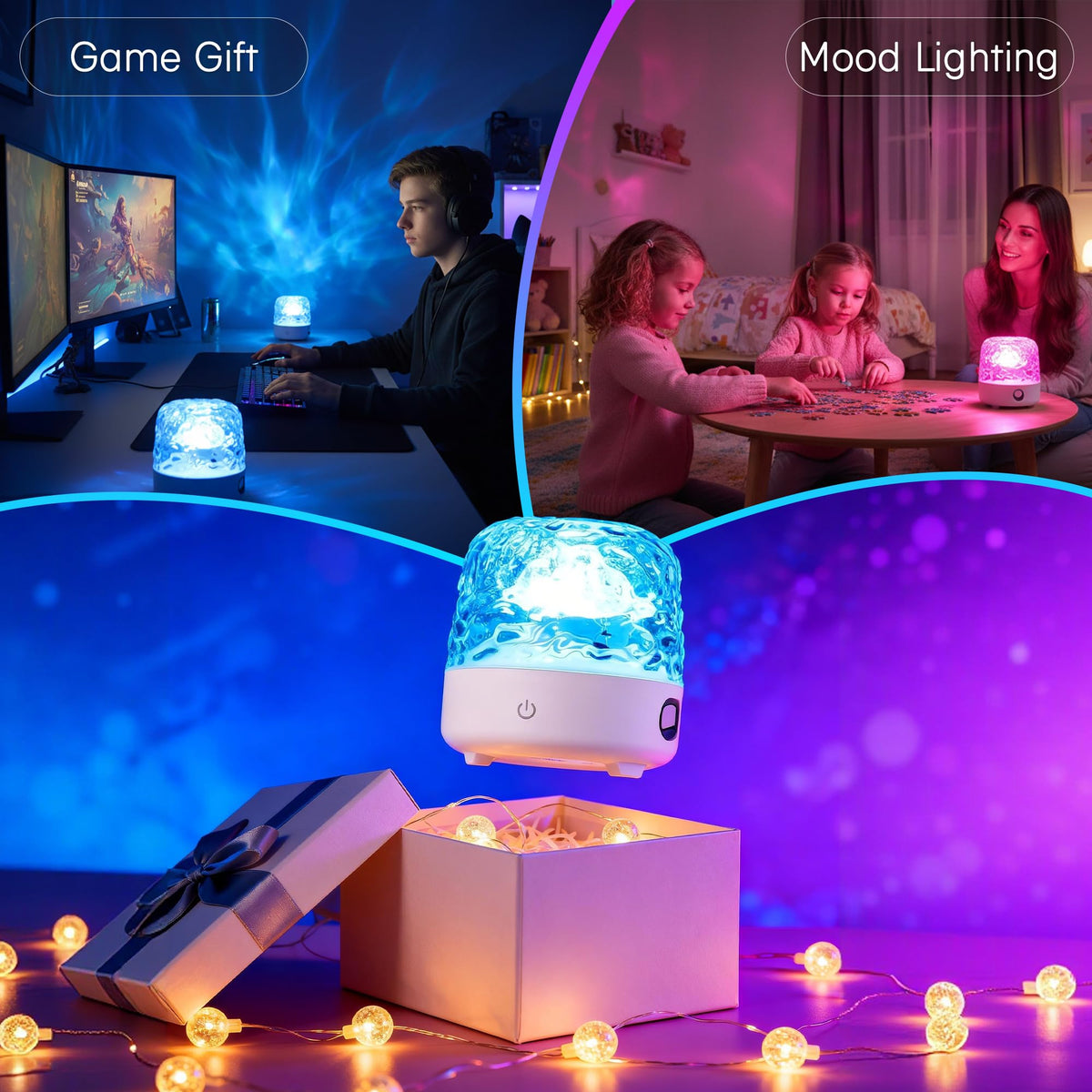 Lazukes touch-control shower light compatible with wet hands