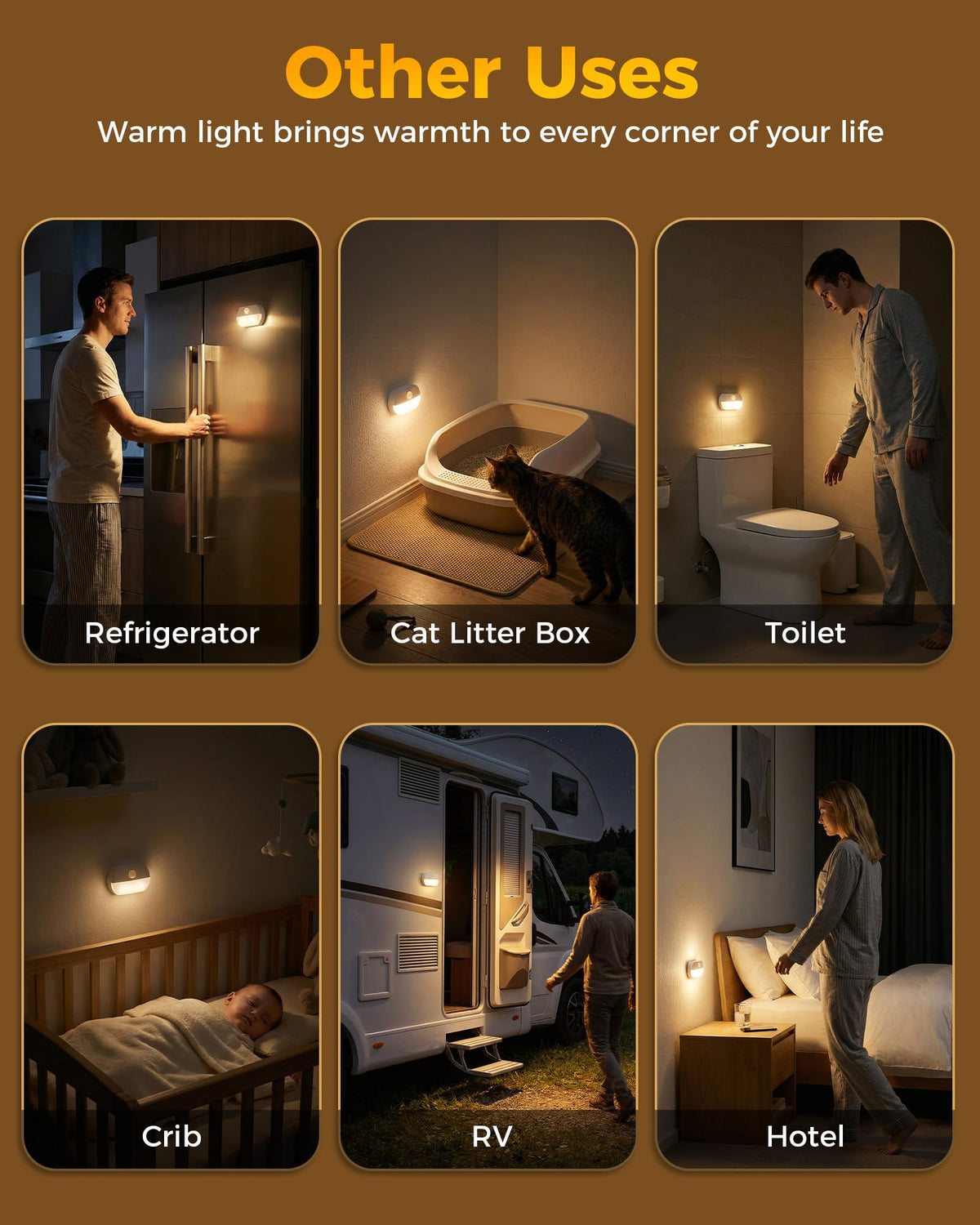 Lazukes warm-white glow offers a glare-free night light for hallway.