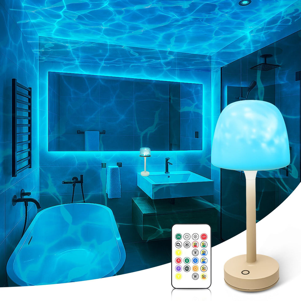 Lazukes waterproof shower lamp inside shower provides cordless illumination.