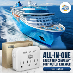 Lazy Day at Sea dual USB and USB-C port support fast charging on voyages.
