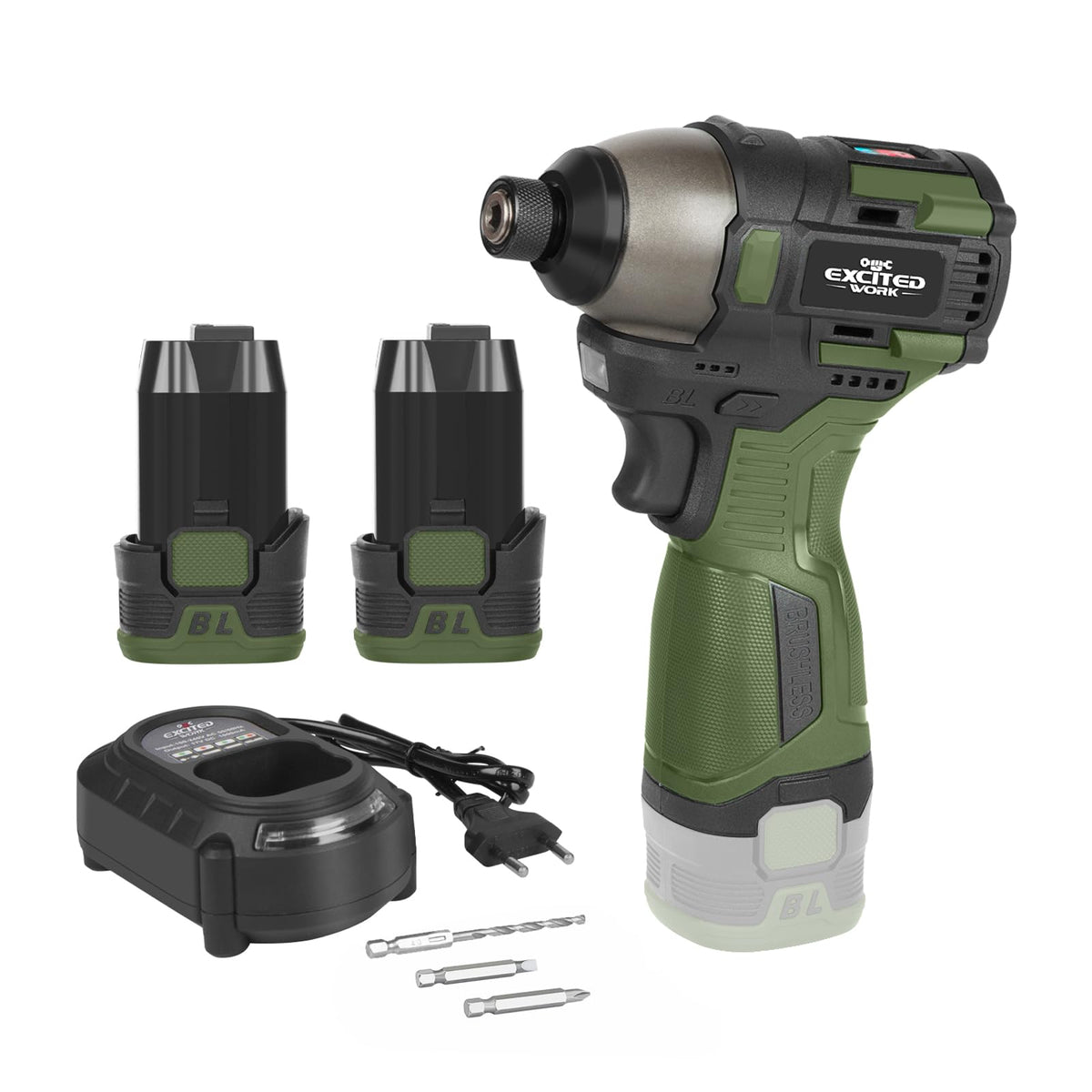 LAZYLAND 17V brushless screwdriver front view showing compact cordless design for quick tasks