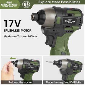 LAZYLAND 17V screwdriver with ergonomic grip for comfortable handling during use