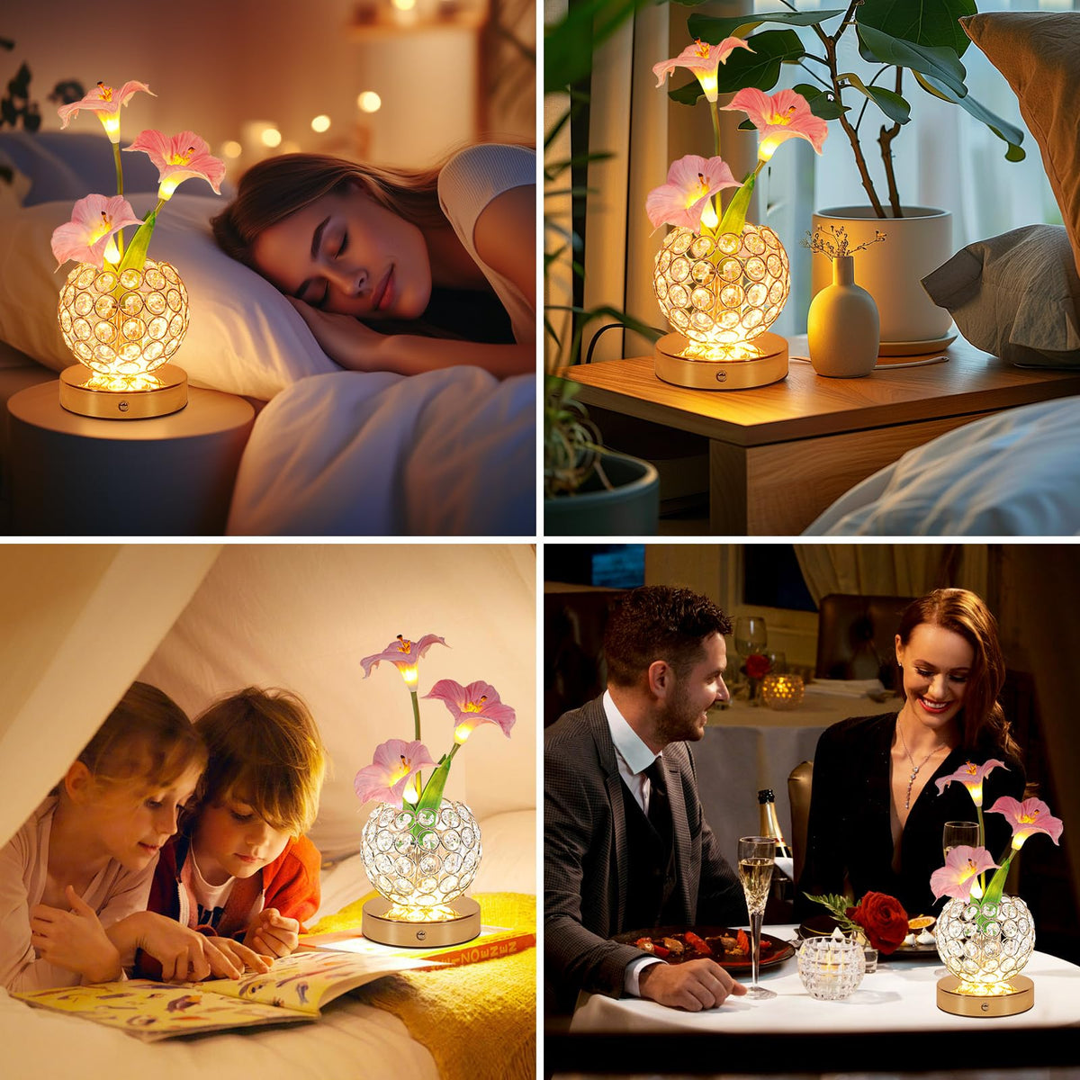 Lazzgan three-color temperature nightstand lamp for work or relaxation.