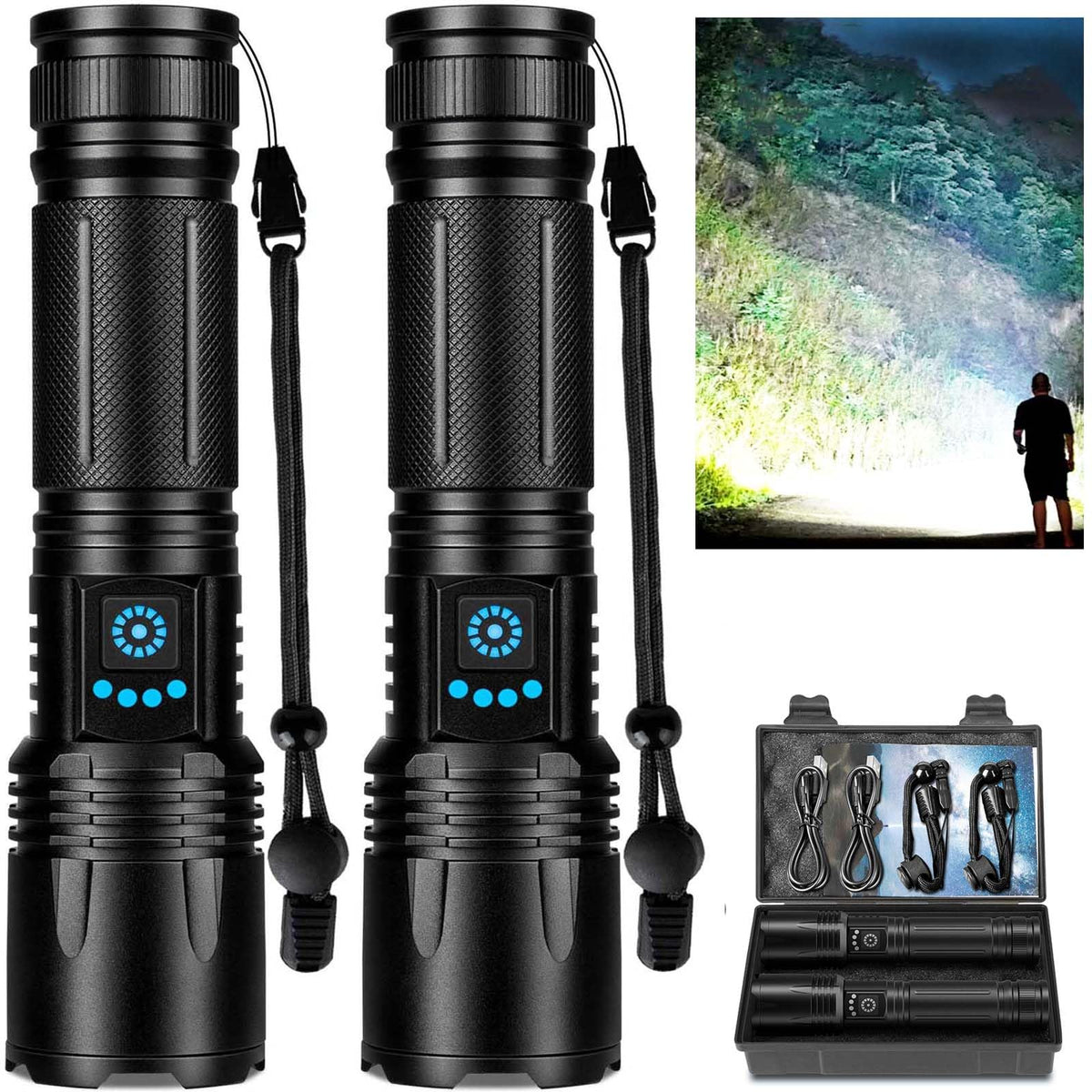 LBE Rechargeable Flashlight beam illuminates large spaces and distant targets