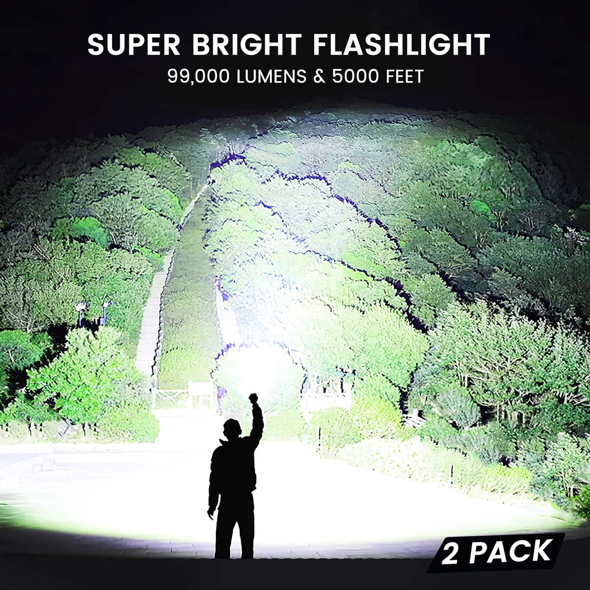 LBE Rechargeable Flashlight with five modes and zoomable beam for versatile tasks