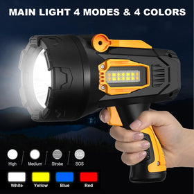 LBE Rechargeable Spotlight beam reaches up to 1500 meters for night navigation.