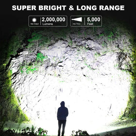 LBE spotlight side flood light provides wide-area illumination at camp.