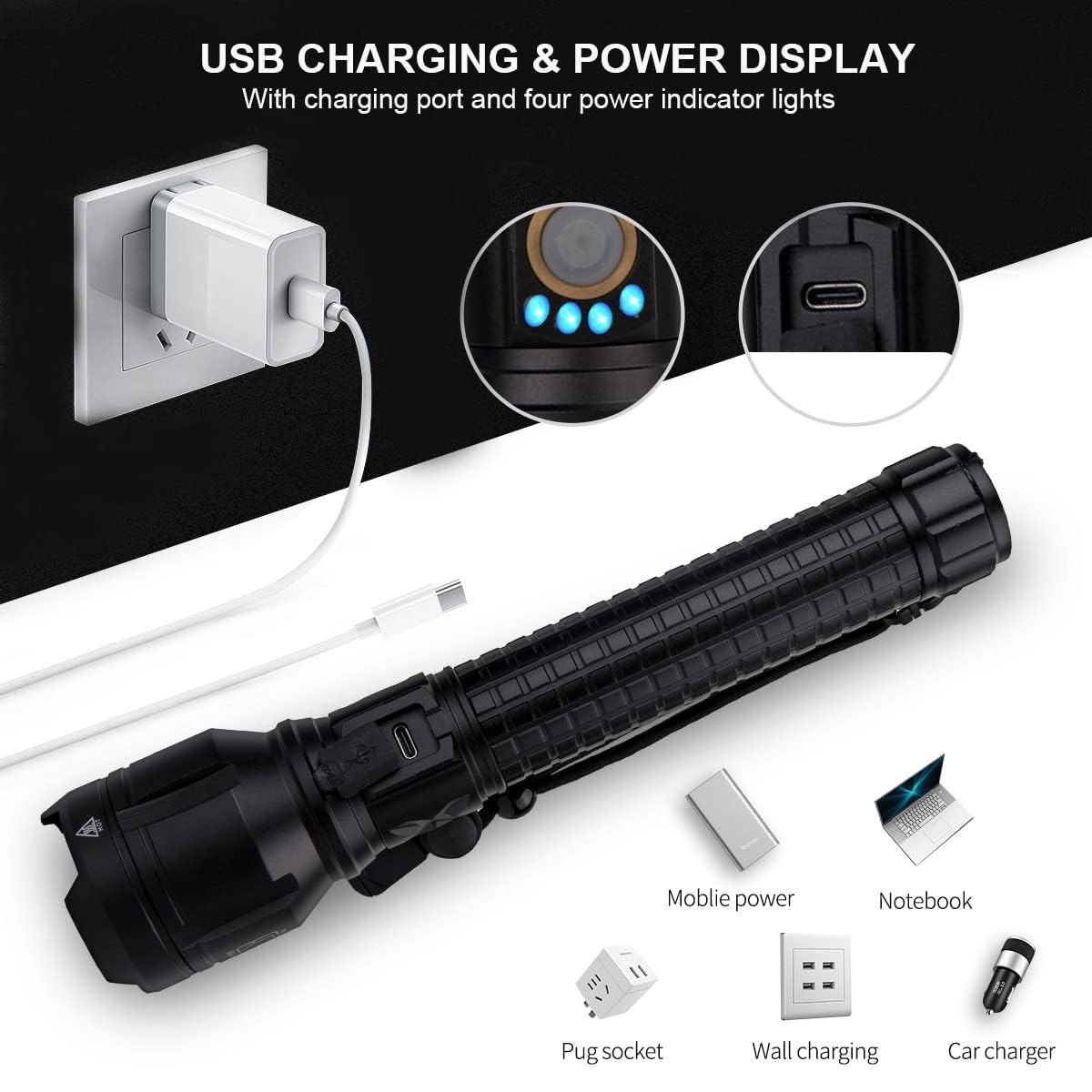 LBE Telescopic beam adjustment enables switching between wide and narrow light for versatility.