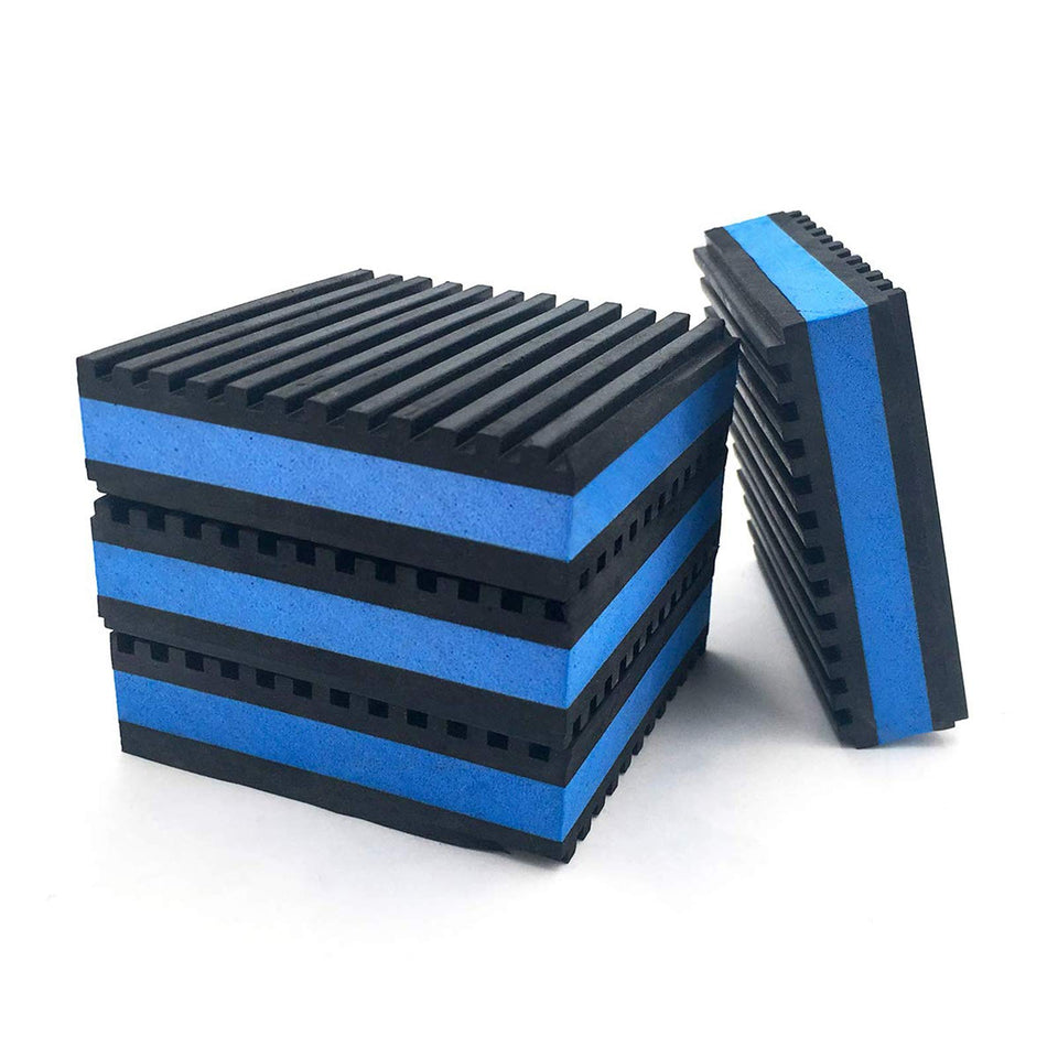 LBG rubber anti-vibration pad pack under HVAC unit for stability.