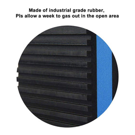 LBG pad placed under air conditioner reduces noise and movement.