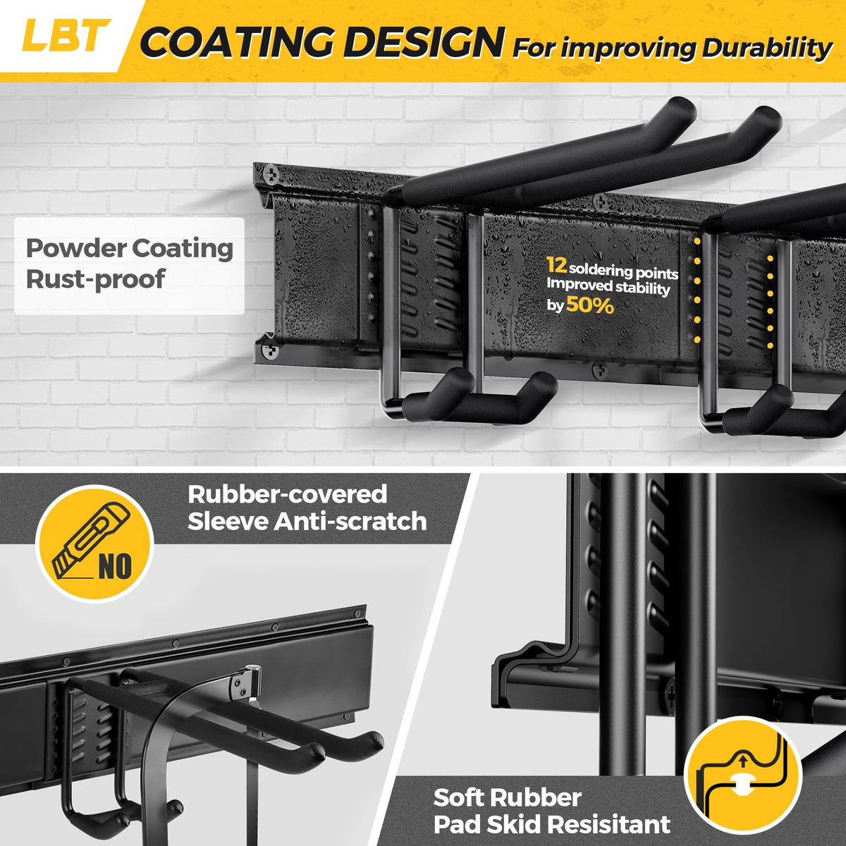 LBT 66-inch easy install shown on studs for quick setup.