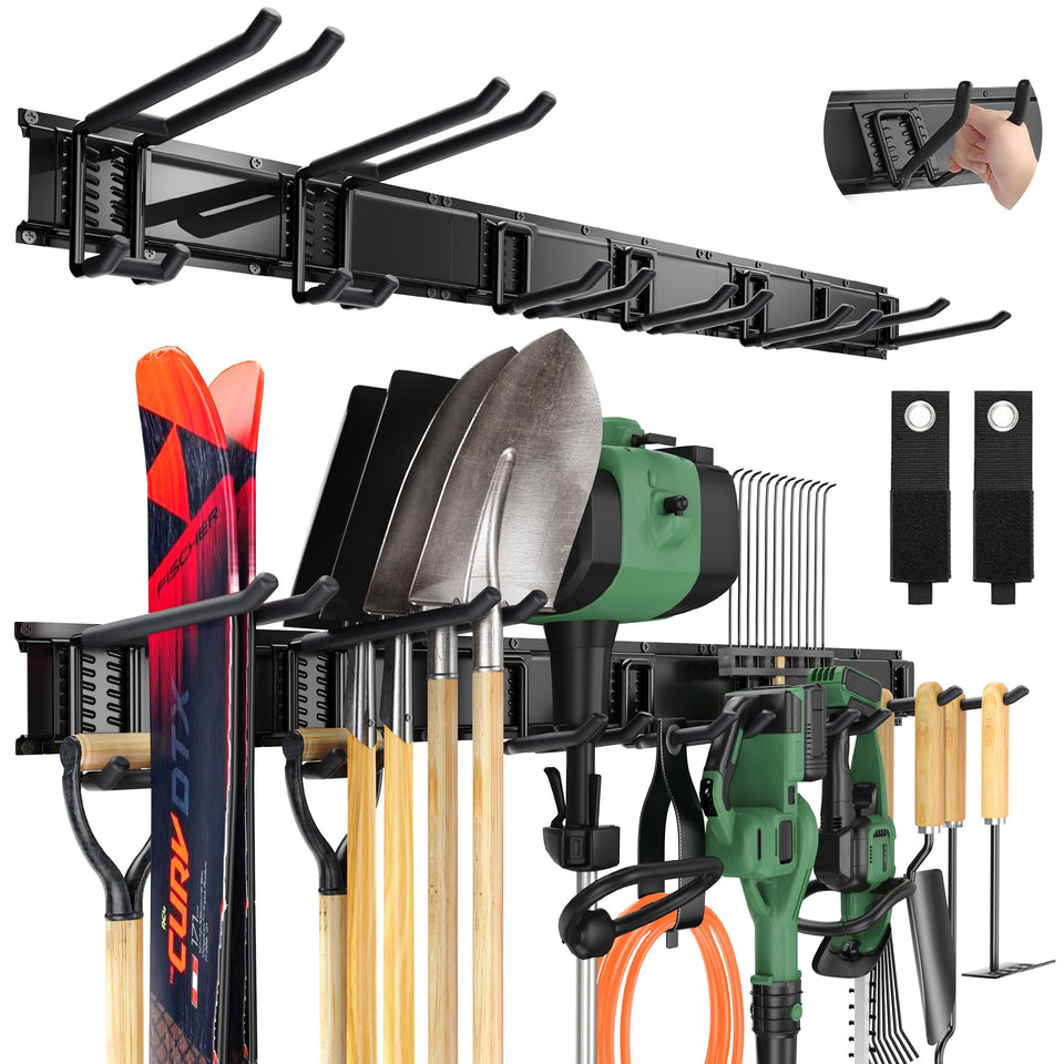 LBT garage tool organizer wall mount rail for customizable storage.