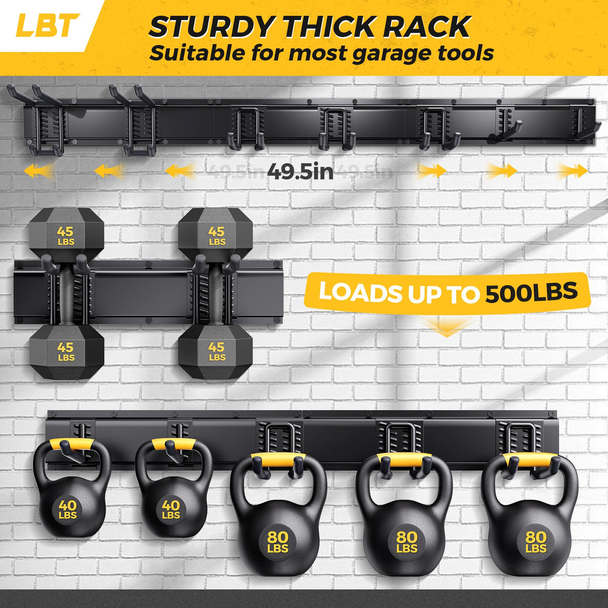 LBT heavy-duty wall hanger with anti-rust finish for lasting use.