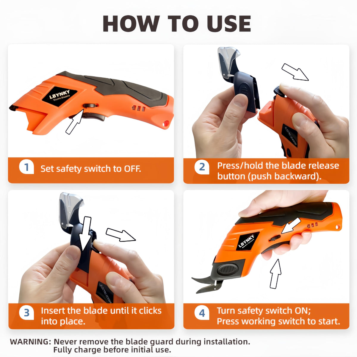 LBYNKY 320 RPM speed powers through cardboard and fabric smoothly.