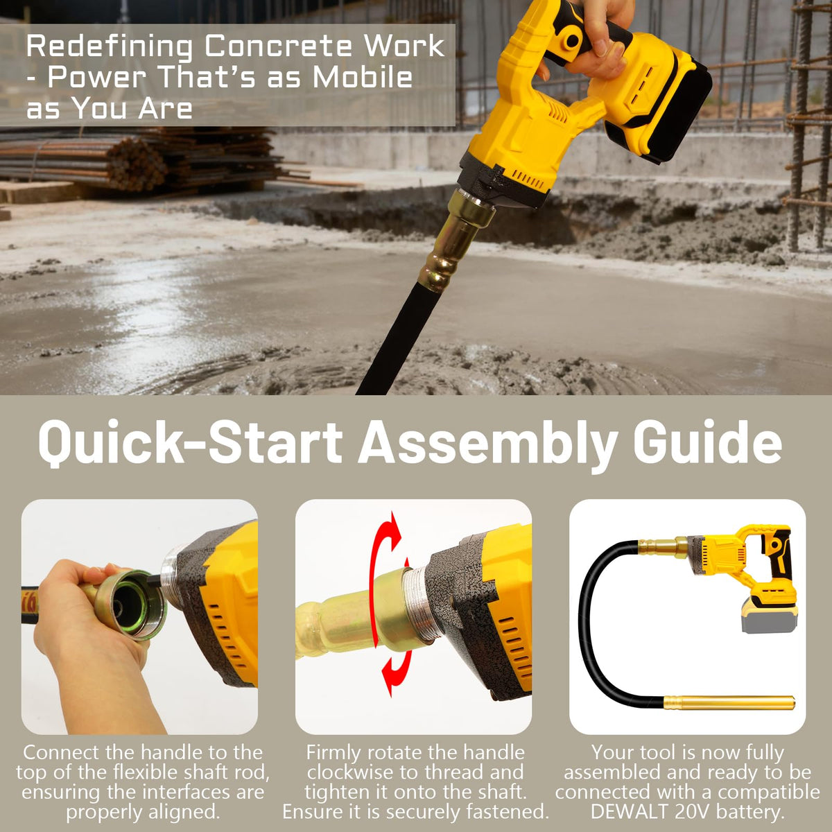 Die-cast aluminum head offers rugged, long-lasting performance.