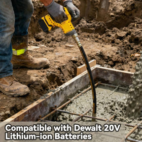 Extended 3.6ft shaft reaches deep into concrete forms for consistent pours.