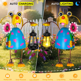 LCHPMY outdoor decor statue shines beside flower beds and walkways