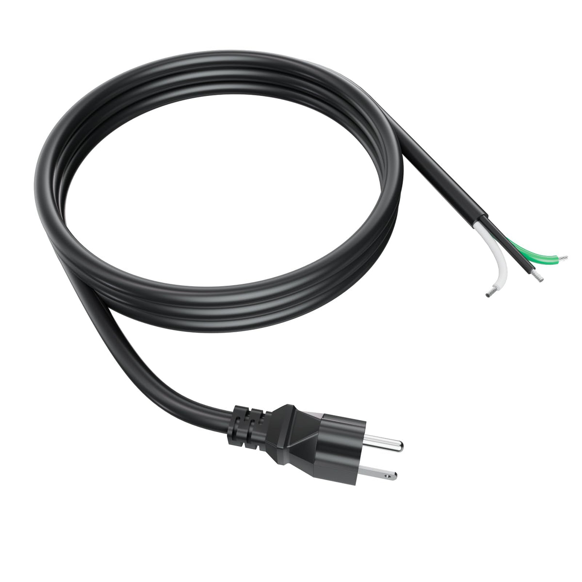 LCMLA 12 AWG 3-conductor cord with durable plug end for reliable connections.