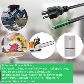 LCMLA easy-installation power cord for quick replacements and pigtail connections.
