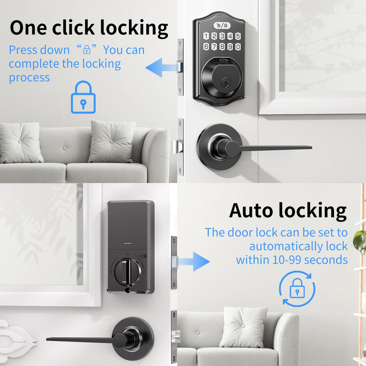 LCWZSA auto-lock timer provides customizable security intervals.