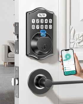 LCWZSA electronic door lock with fingerprint recognition for quick entry.